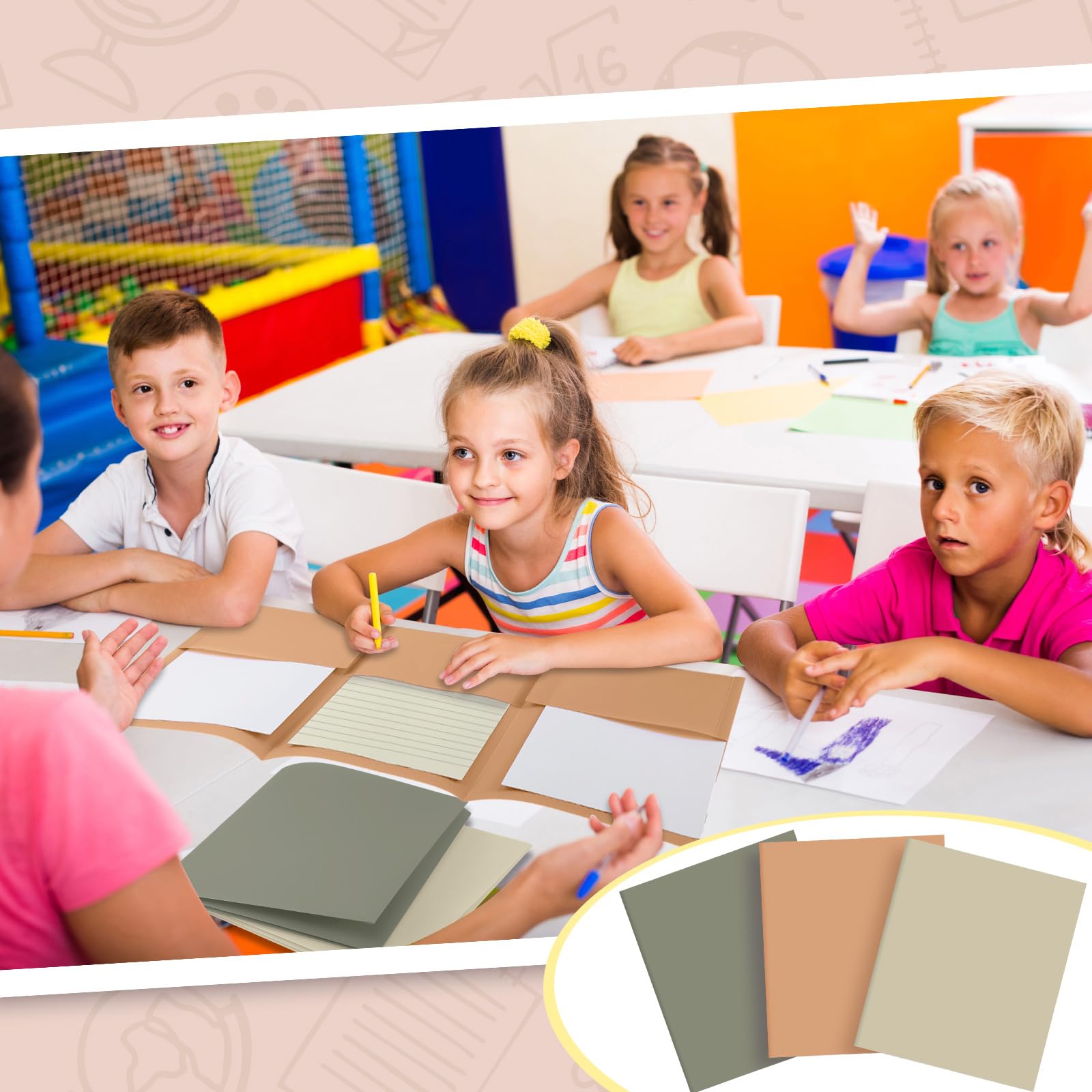 Dunzoom 3 carpetas de bolsillo de 3 bolsillos de 8.5 x 11 pulgadas con soporte para tarjetas de visita, carpeta de 3 bolsillos para papel tamaño carta, uso en oficina, 3 colores (bohemio)