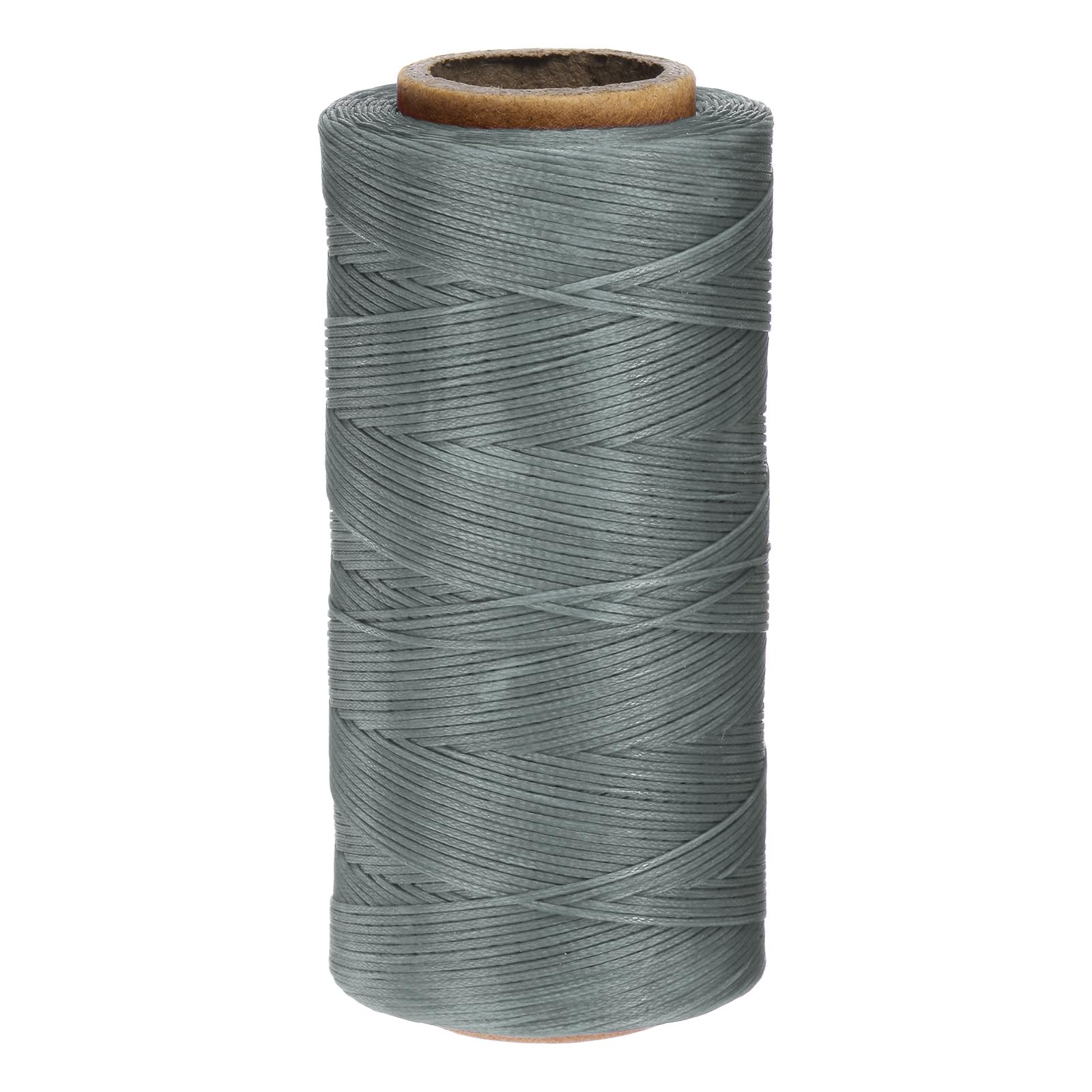sourcing map Leather Sewing Waxed Thread, 284 Yards / 260m 0.8mm 150D Flat Polyester All-Purpose Threads for Leather Crafts, Bookbinding, Grey