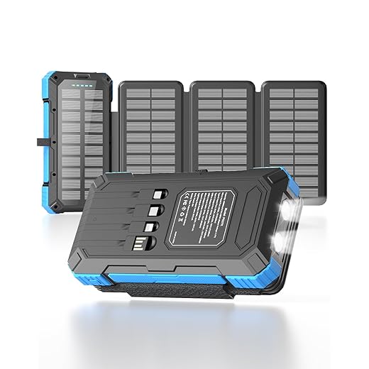 49800mAh Solar Power Bank with Four Cables