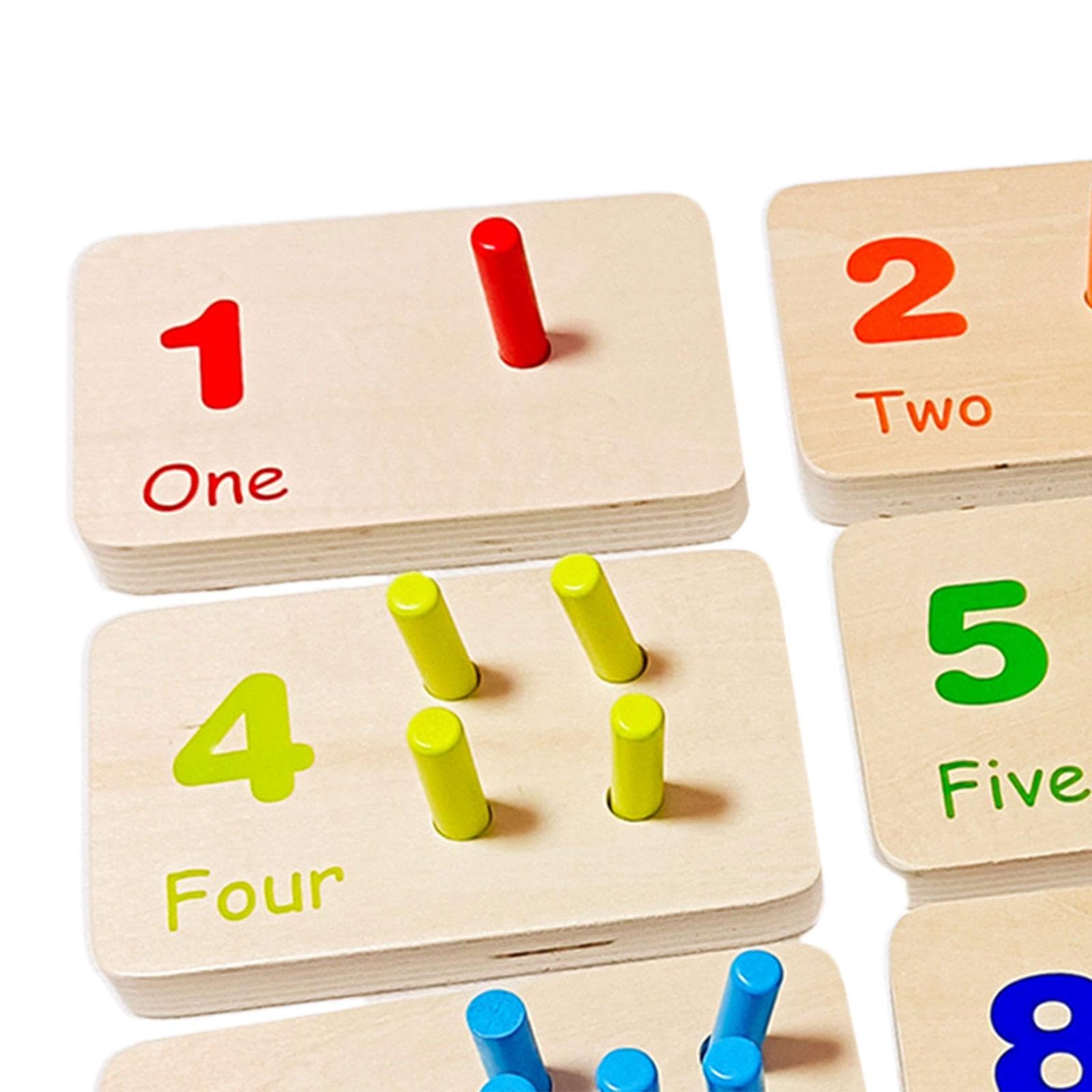 Tavola Numerica in Legno con Pioli, Materiale Didattico Manipolativo per Contare E Imparare La Matematica, Ideale per Bambini E Bambine Dell'asilo