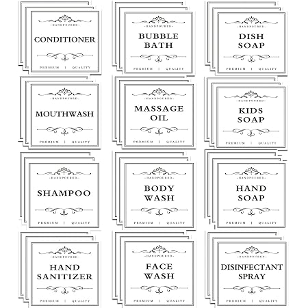 Amazon.com: HVSWLY 24PCS Bathroom Labels for Soap Dispenser, Bottle ...