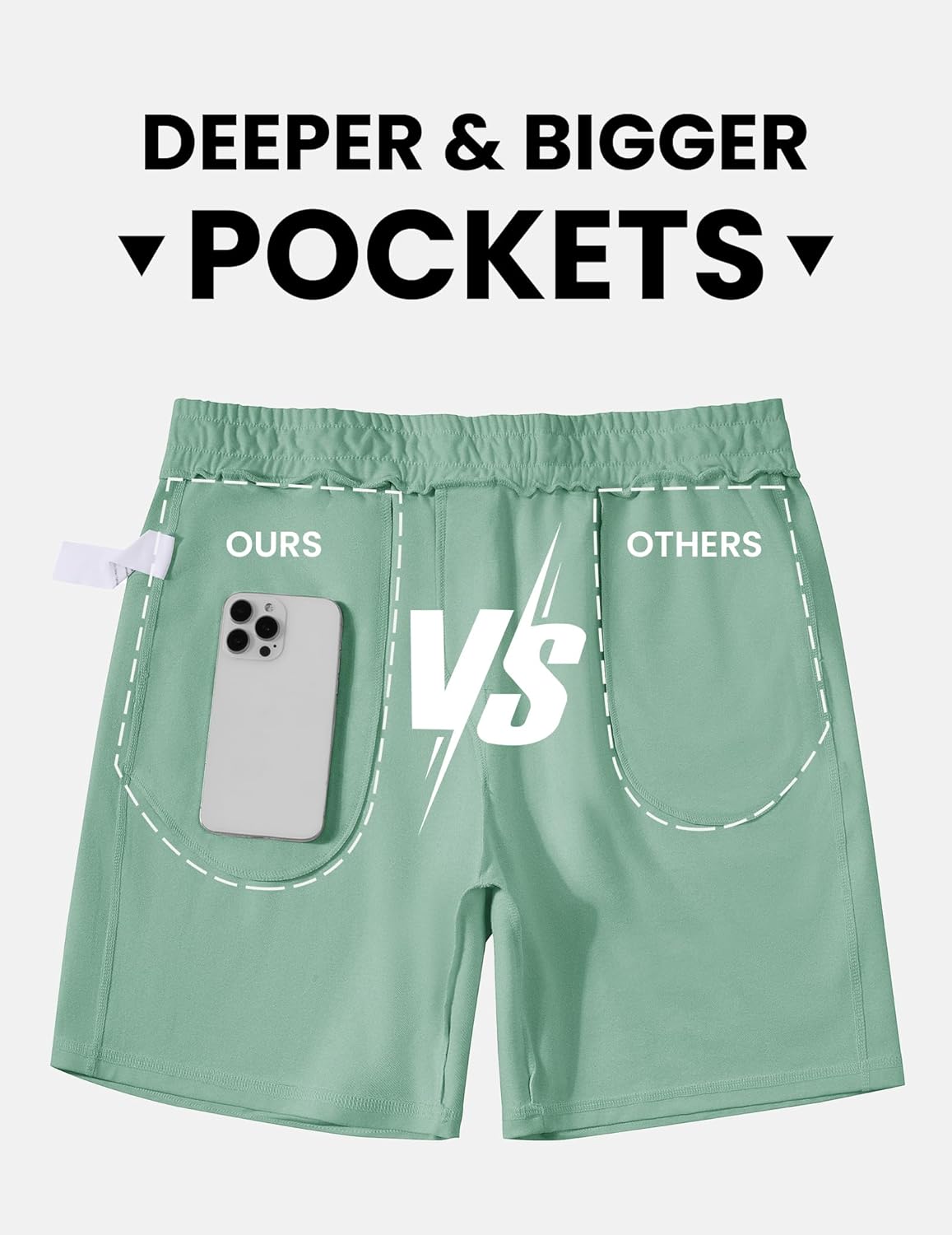 PINSPARK Men's Casual Sweat Shorts 7" Cotton Athletic Running Lounge Shorts with Drawstring Workout Gym Lightweight - Image 4