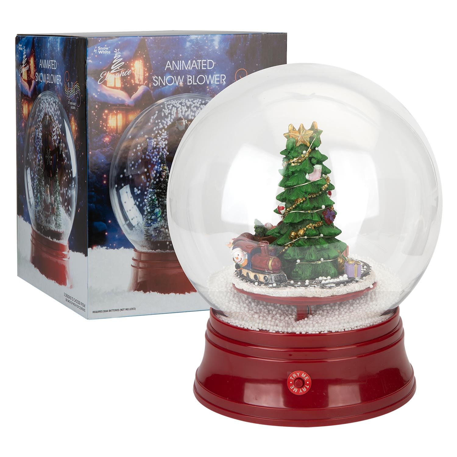 Vfm E-Store Train - Christmas Snow Globe Light Up Blower Decoration Gift Idea Festive Indoor Xmas Oraments - 31Cm X 25Cm X 1