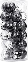 Vista 1 de 24 unidades - Adornos de bolas de Navidad colgantes de plástico transparente inastillable con bolas delicadas decorativas (2.36"/60mm, negro)