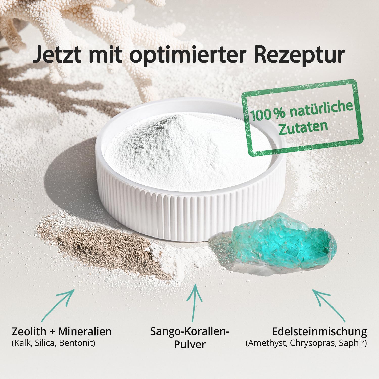 effective nature Basenbad - basisches Badesalz mit Sango-Meereskoralle & Edelsteinpulver - ergiebiger Badezusatz fürs Vollbad, Sitzbad & Fussbad - Wellness & Regeneration nach dem Sport - 2800 g | ergiebiger Badezusatz fürs Vollbad, Sitzbad & Fussbad mit