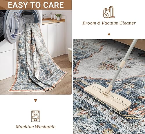 Miniatura 6 de Alfombras de área de 8 x 10 pies para sala de estar, antideslizante, suave, lavable, alfombra de área grande, resistente a las manchas, para