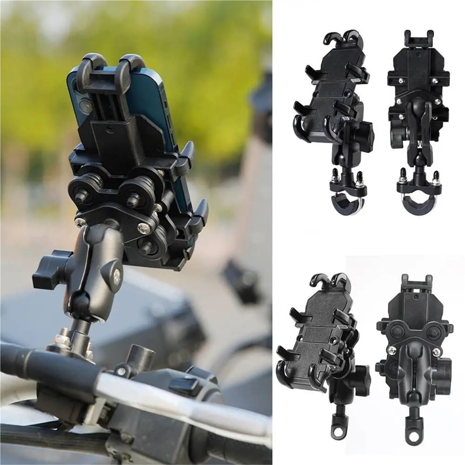 Soporte Móvil Moto Soporte para Teléfono Móvil De 4,7 A 7,1 Pulgadas, A Prueba De Golpes, para Motocicleta, Manillar De Bicicleta, Espejo Retrovisor, Clip para GPS Soporte Movil Bicicleta