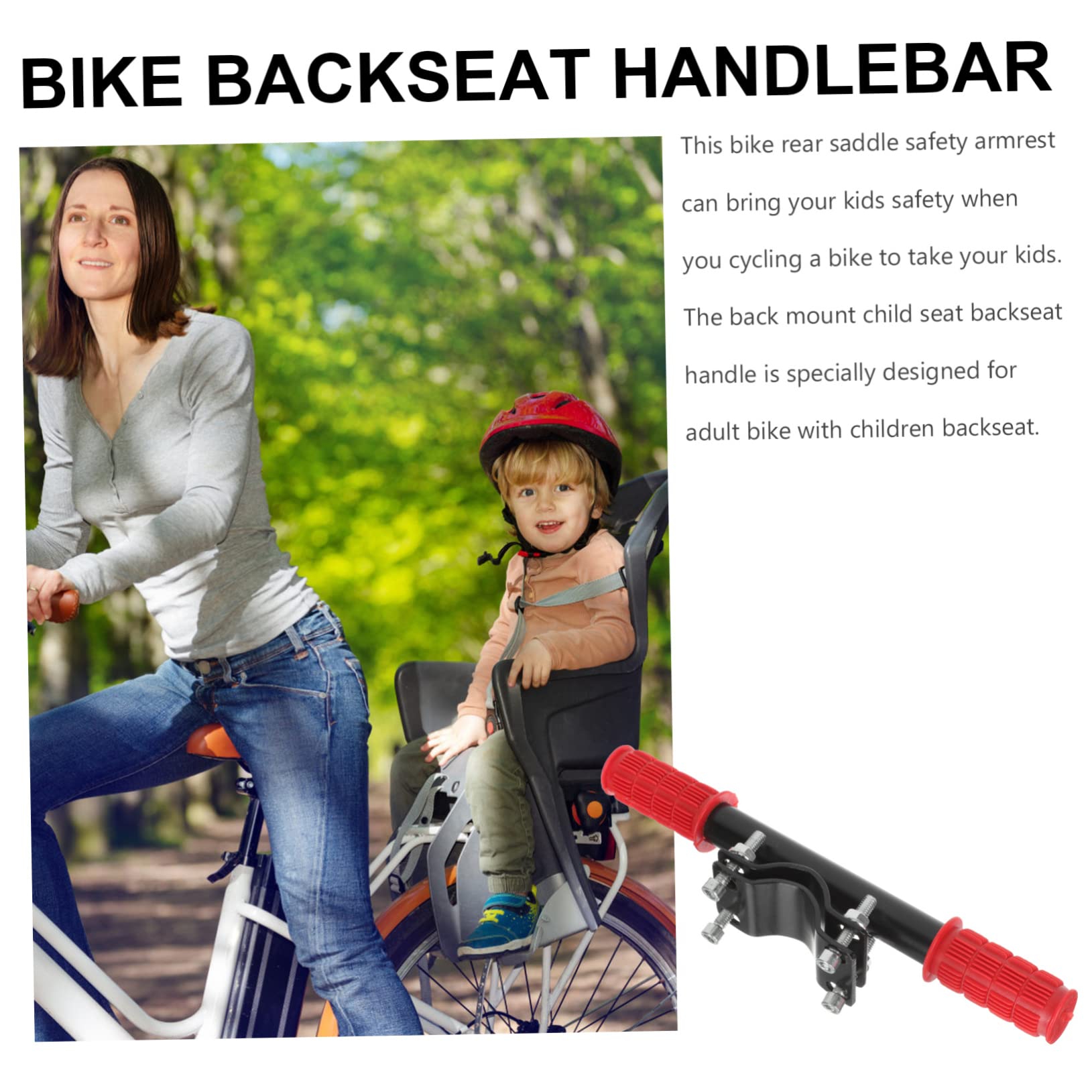 Accoudoir Pour Siège Arrière De Vélo - Universel, Facile à Installer - En Alliage Et Plastique Rouge - Pour Enfant Et Adulte