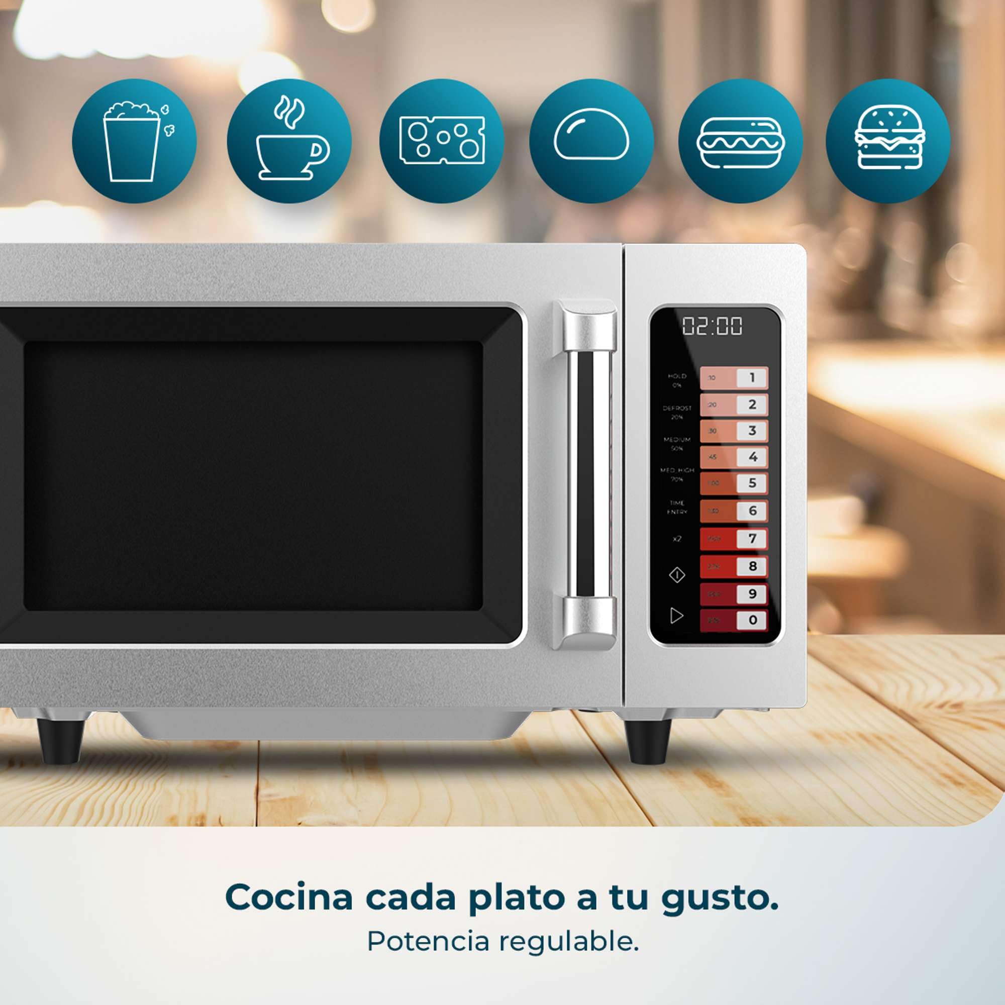 Cecotec Microondas sin Plato Profesional - 25L - FlatPro 2500 Touch. 1000W, Magnetrón, Botones Táctiles, Temporizador 60min, 100 Programas, Potencia Regulable, Descongelado Uniforme, Aviso, Inox