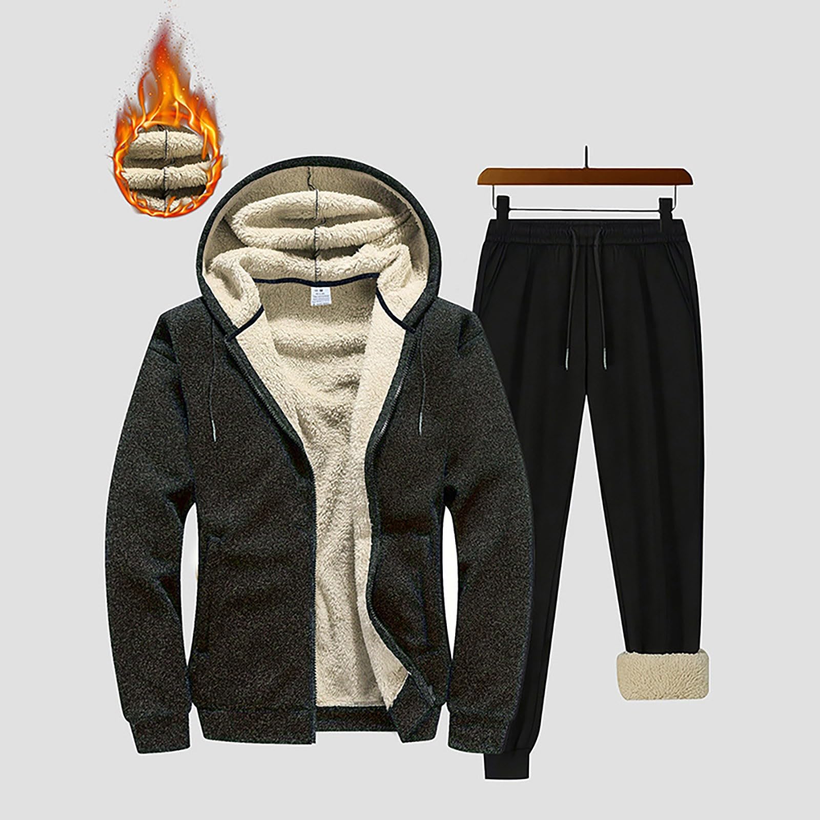 Uomo Tuta Sportiva 2 Pezzi Felpe e Pantaloni Sportivi Della Larghi Training Homewear per Felpa con Cappuccio Invernale Elegante Set Tracksuit Tute Completo Sportivo Running