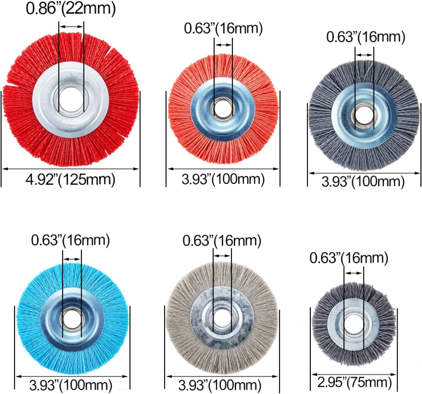 1pc 100 * 16mm 4 Inch Nylon Abrasive Brush Wheel Grit120-600 Polymer-abrasive Wire Drawing Round Polishing Brush Wood Deburring,1pc 100x16 120