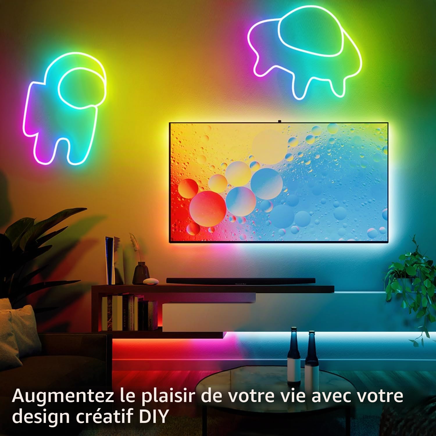 segrass Bande LED Néon 30 m avec télécommande et commande APP, IP65 étanche, bande LED RGB flexible 24V, bande LED néon applicable pour la chambre et la décoration extérieure (2 rouleaux de 15 m)