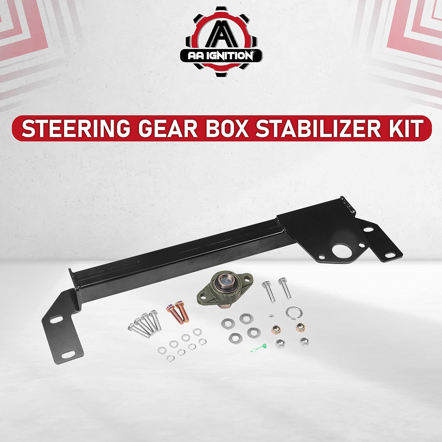 Steering Gear Box Stabilizer Kit - Compatible with Dodge Ram Models - 1994, 1995, 1996, 1997, 1998, 1999, 2000, 2001 Ram 1500, 94-02 Ram 2500, 3500 4WD - Steering Brace Bar - Death Wobble Fix - 4x4
