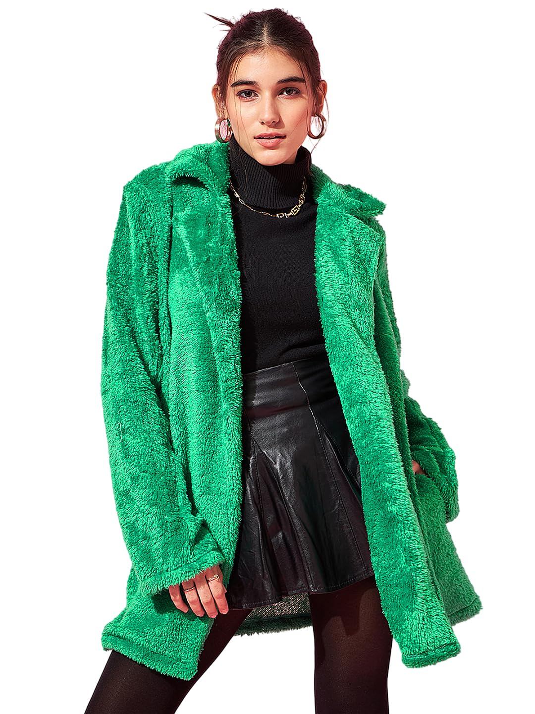 poshbery Bottle Green Coat-picture-30