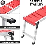 KINGRACK Tabouret à pas en aluminium avec pieds en caoutchouc antidérapant Stepladder léger avec serrures de sécurité Tablette de travail portable pour le bureau intérieur Garage Charger jusqu'à 330lb