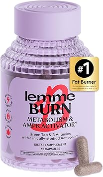 Lemme Burn - Metabolism, Belly Fat Burning + AMPK Activating Supplement for Men & Women w/Clinically Studied Actiponin Gynostemma, Green Tea Extract, Vitamins B6 & B12 - Gluten Free, 60 Count