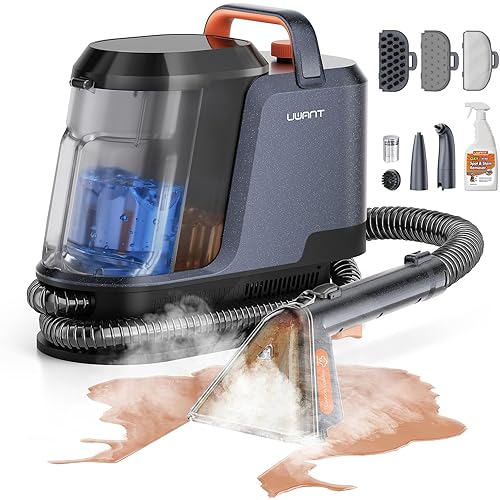 Uwant Carpet Cleaner Machine with Steam&Hot&Cold Water Models 18Kpa Powerful Suction Upholstery Cleaner Machine with Pet Pro Cleaner for Pets, Carpet Steam Cleaner Set of 1