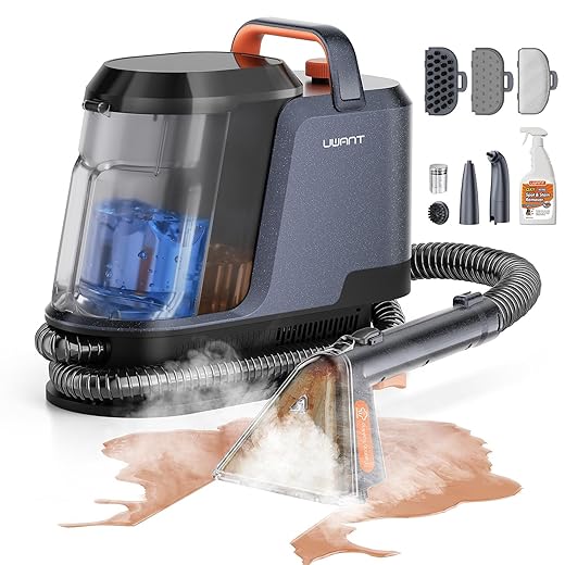 Uwant Carpet Cleaner Machine with Steam&Hot&Cold Water Models 18Kpa Powerful Suction Upholstery Cleaner Machine with Pet Pro Cleaner for Pets, Carpet Steam Cleaner Set of 1