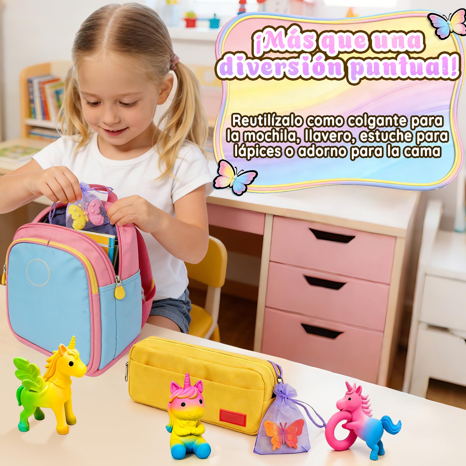 MOMUSE Huevo de Unicornio para Niños 6 PCS, Kit de Manualidades, Regalo Niñas 4 Años, Regalos de Pascua, Regalos para Fiestas de Cumpleaños Niñas Niños 3 4 5 6 7 8 Años