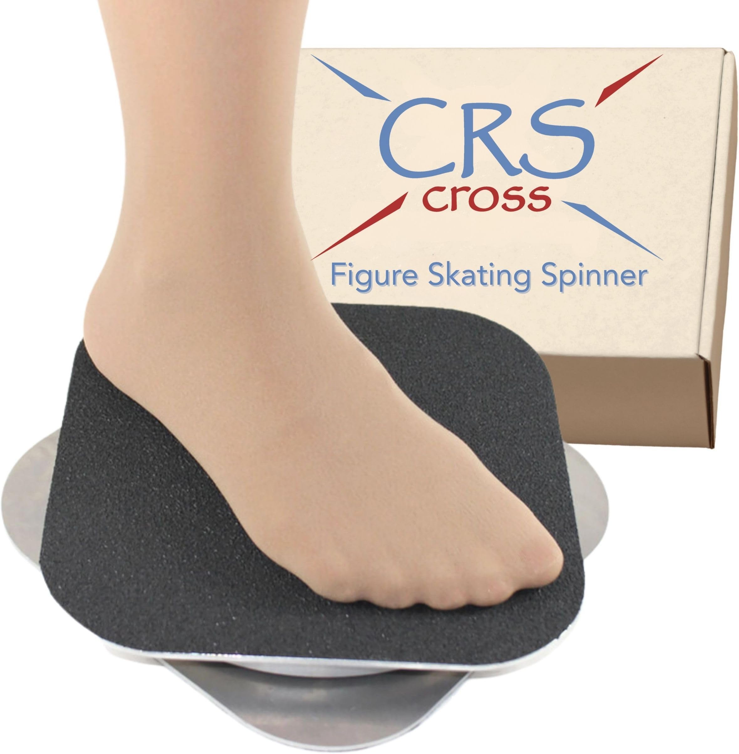 CRS Cross Figure Skating Spinner. Off Ice Spinning Training Aid for Ice Skaters, Gymnastics, Dance and Ballet. Metal 8 Inch Spin Trainer for Any Flat Surface.