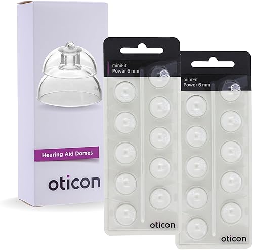 Oticon MiniFit Power (0.236 pulgadas - pequeña) 20 domos, repuestos originales del fabricante original de Dinamarca, cúpulas para audífonos Oticon