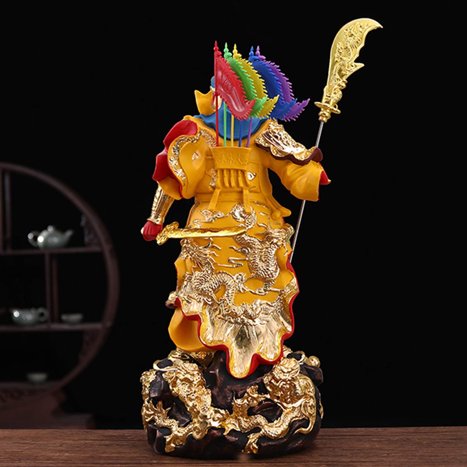 Statue di Buddha Lifeelike Guan Gong God of Wealth Statue 19-Pollici Cinese Feng Shui Guan Yun Chang Statue Home Shop Office Lucky Buddha Statua Feng Shui Regalo Decorazione Feng Shui
