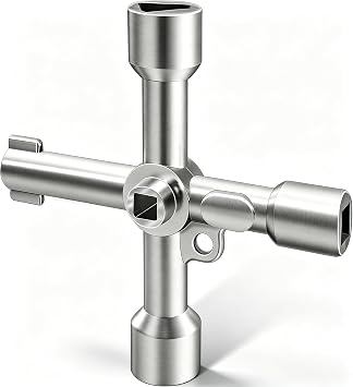 4 Way Sillcock Key, Multi-Function Utility Water Key, Valves & Meter Boxes