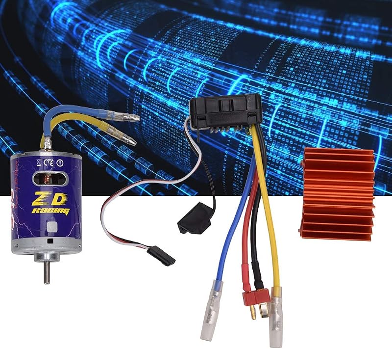 Keenso 540 Brushed Motor Hűtőbordával és 45A ESC Készlet - 1/10 RC Távirányítós Autó Motor Szett Crawler Terepjáróhoz - Narancssárga