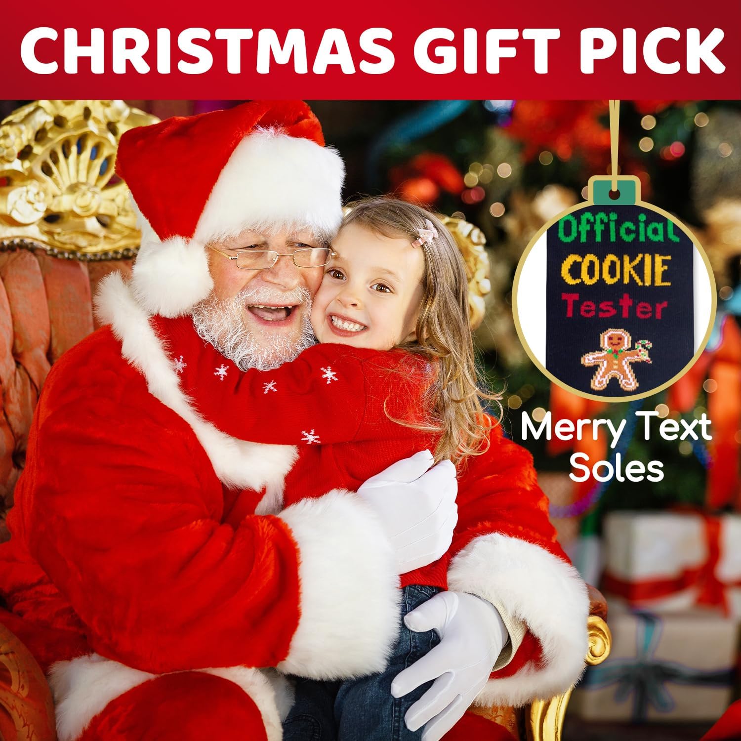 Zmart Christmas Socks for Kids - Snowman Gingerbread Lights Gifts, Xmas Stocking Stuffers - Image 3