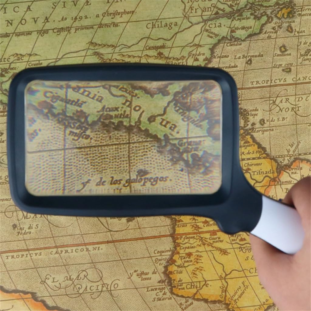 Folding Handheld Magnifying Glass with Five LED Lights for Elderly to Read and Read Newspapers