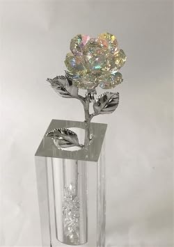 AB Crystal Rose Handcrafted Using Crystals in A Crystal Vase