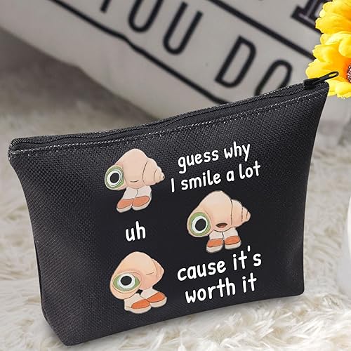 Miniatura 6 de BWWKTOP Marcel Fan - Bolsa de maquillaje cosmética con diseño de animación, regalos inspirados en la animación, adivina por qué sonríe mucho, Uh