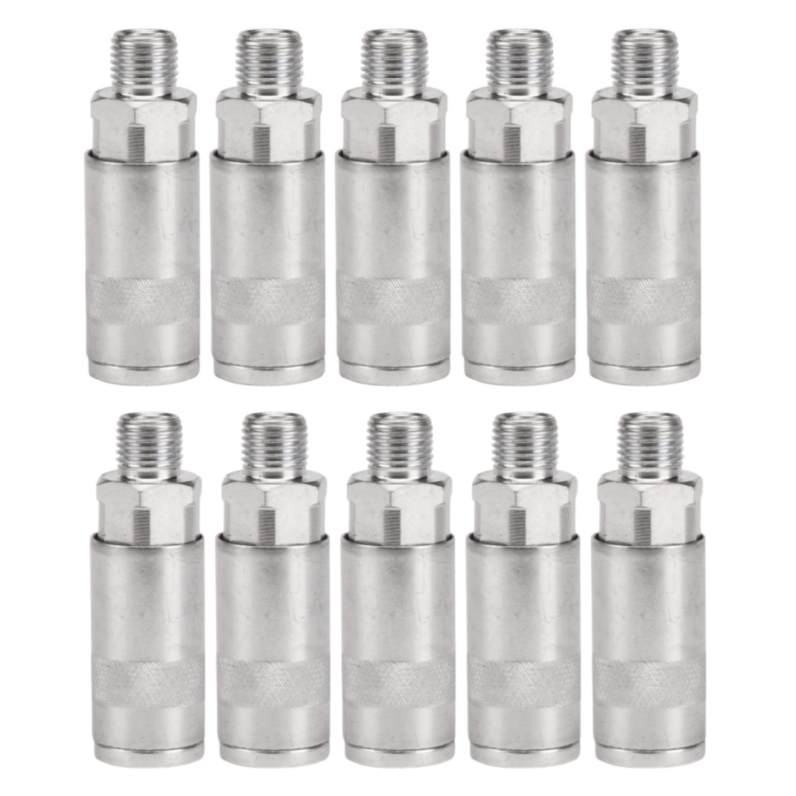 Dunnet Tools 1/4" Inch Quick Release Air Line Connector | Heavy Duty Male BSP Fitting for Air Compressor, Pneumatic Tools, Quick Connect Coupling, Airbrush & Tool Accessories (Pack of 10)