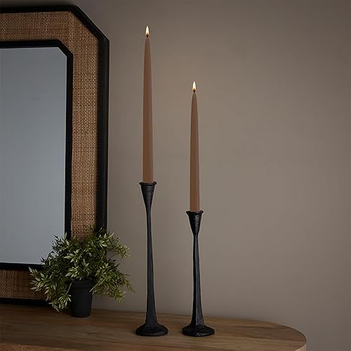 Miniatura 2 de Root Candles Portobello - Juego de 12 velas cónicas sin perfume sumergidas a mano, sin goteo, cera de abeja mejorada, 9 pulgadas, Portobello