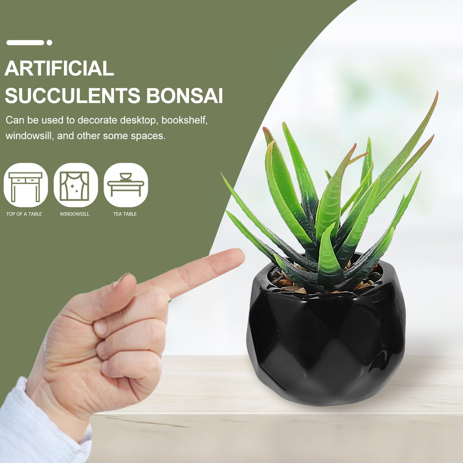 Garneck Plantes Succulentes Artificielles en Plastique 4 Pièces Bonsaï