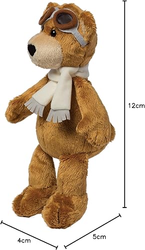 Miniatura 7 de Manhattan Toy Oso de peluche de aviador de 12 pulgadas con gafas suaves y bufanda