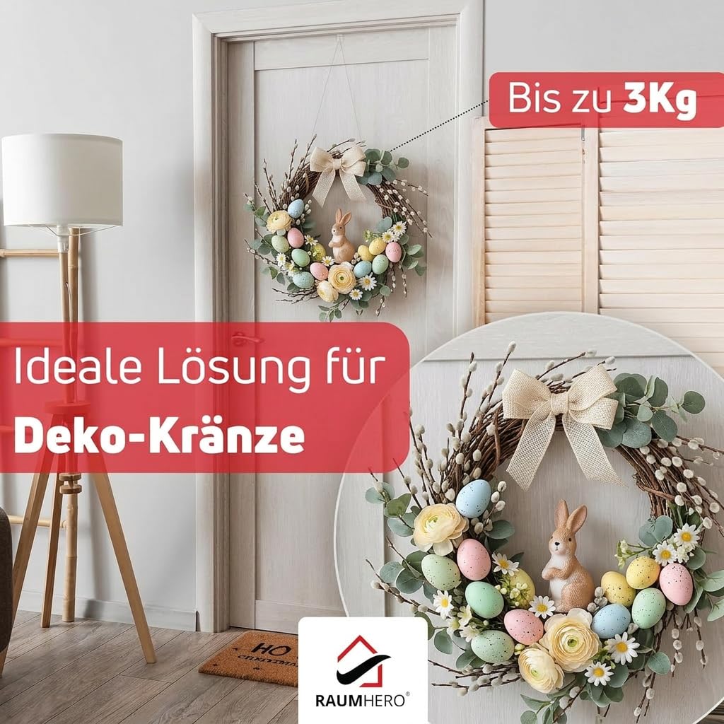 Raumhero Haczyki okienne 100% Made in Germany – do zawieszenia (26 szt.) haczyki do dekoracji okien, zawieszka, dekoracja okienna, łańcuch świetlny, gwiazda bożonarodzeniowa – haczyki przezroczyste
