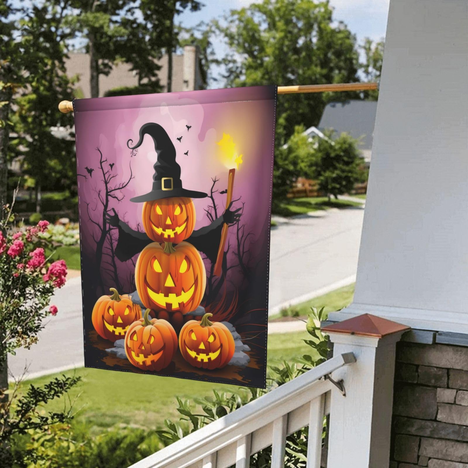 BESPORTBLE Halloween Kürbis Gartenflagge Doppelsei Produktbild-Vorschau 3