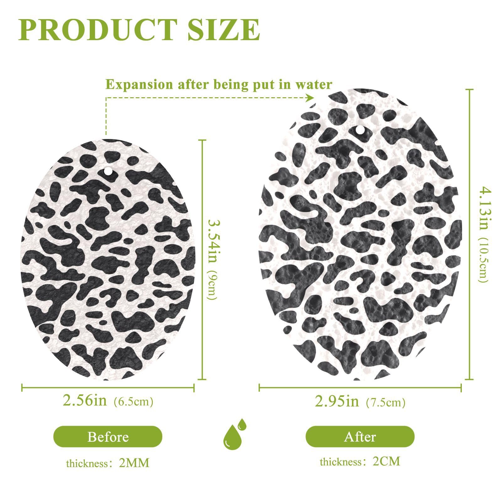 Jihqo 3PCS Scrub Sponges Cow Texture Pop-up Dish Sponge for Cleaning Kitchen Bathroom Household Non-Scratch Scrubber