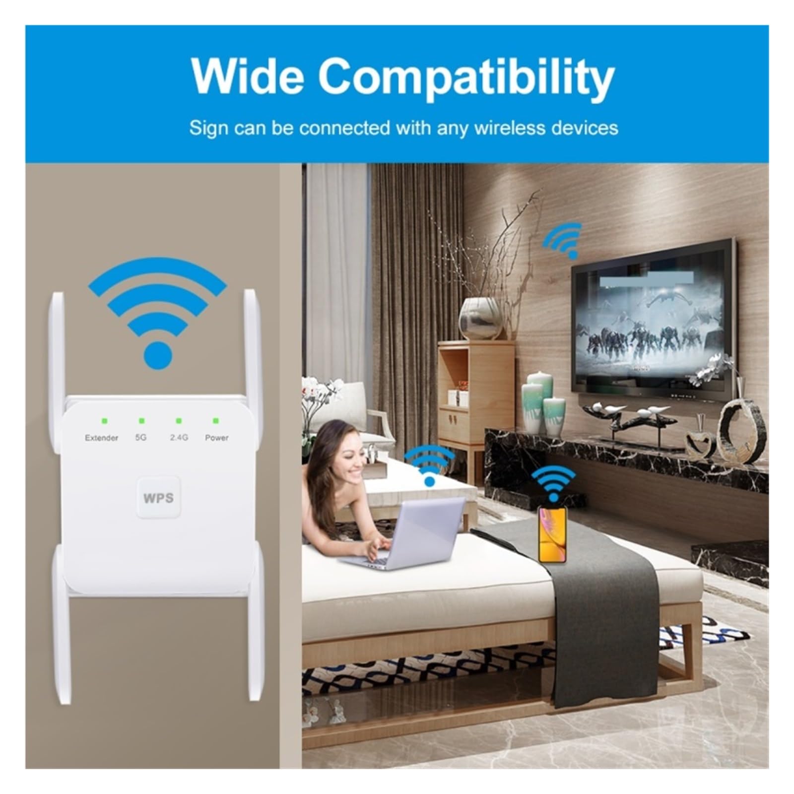 Ripetitore WiFi 1200Mbps 2.4G/5GHz Repetidor Copertura più ampia