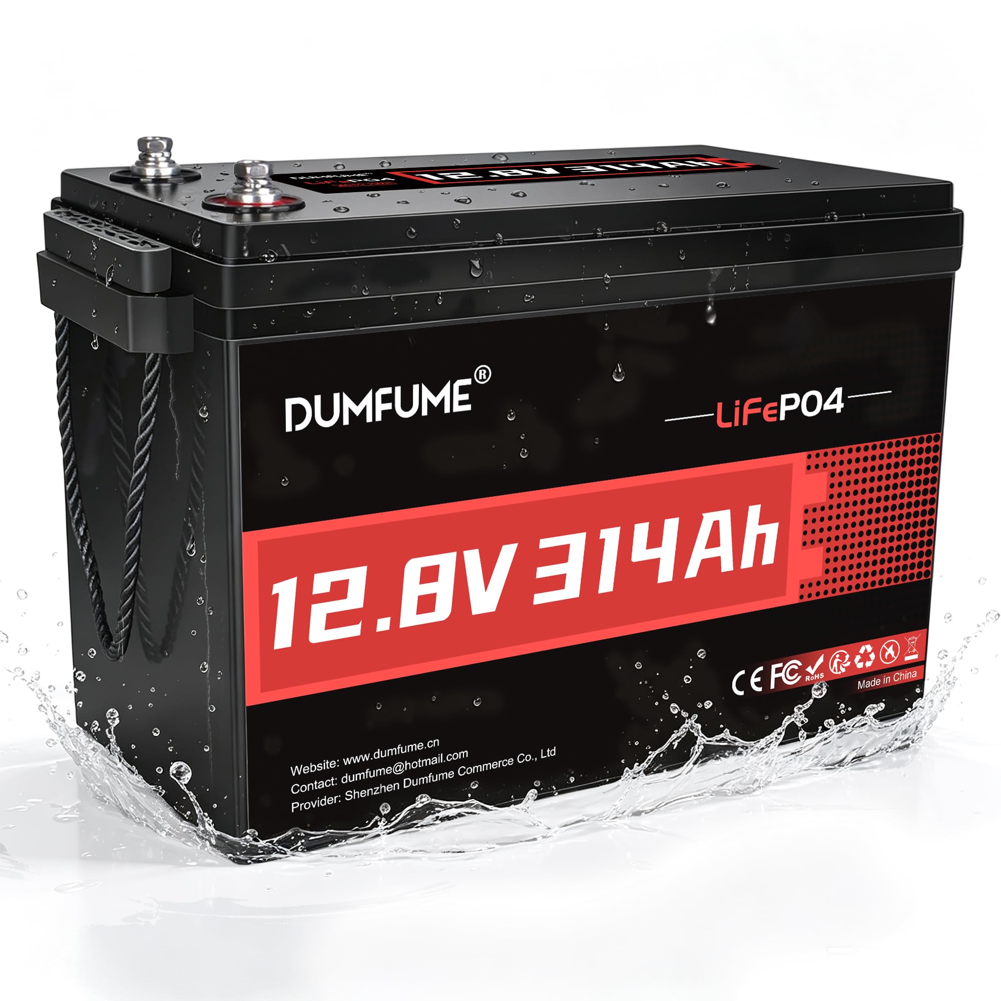 12.8V 314Ah LiFePO4 Lithium Battery With 4019.2Wh Energy