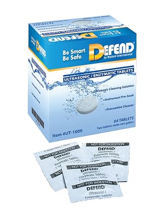 Defend DEF-UT1000 Ultrasonic Enzymatic Tablet, Shape, Pack of 64