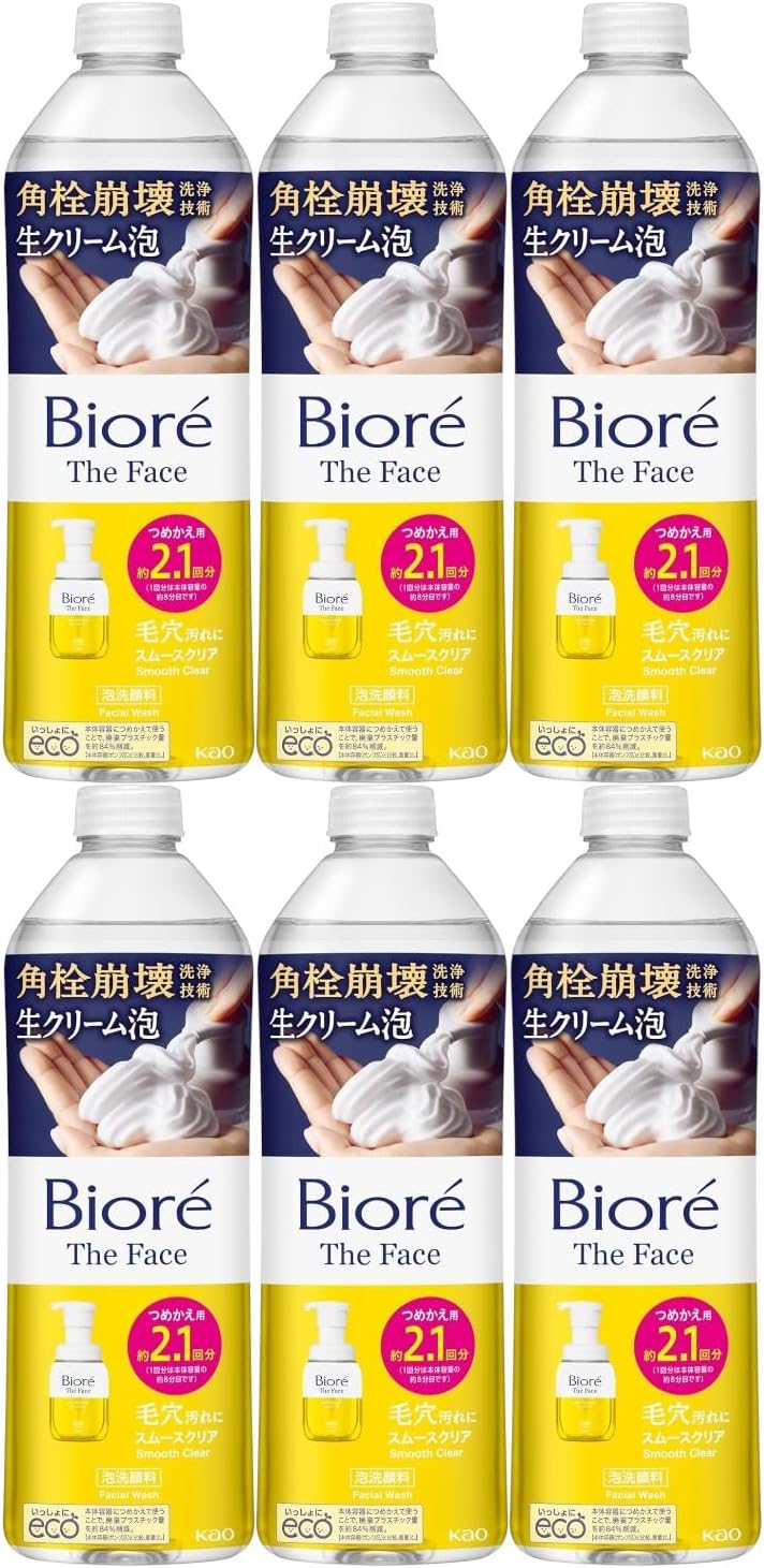限定泡洗顔】ビオレ ザ フェイス 泡洗顔料 スムースクリア プラス｜ビオレの口コミ - ◇ビオレ ◇ビオレ ザ フェイス 泡洗顔料 by  おゆこ(混合肌/30代前半) | LIPS ビオレ ザフェイス 泡洗顔料 スムースクリア つめかえ用 340ml 薬用 泡タイプ洗顔料 詰め替え (6個セット)
