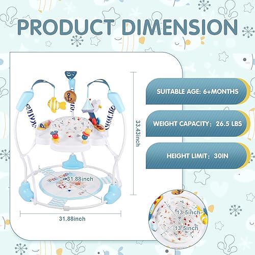 Miniatura 2 de Centro de actividades para bebés, jersey 3 en 1, centro de actividades para bebés con asiento giratorio de 360, música, luces, 3 alturas ajustables,