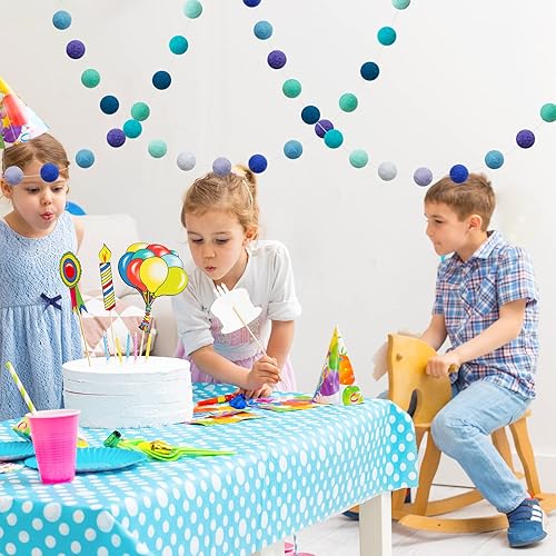 Miniatura 6 de levylisa Guirnalda de pompones de lana multicolor arcoíris de 9.8 pies, 36 bolas para decoración de árbol de Navidad, fiesta de vacaciones, pancarta