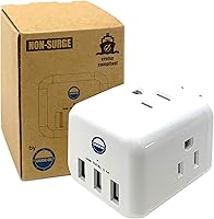 Vista 10 de Regleta de alimentación aprobada por crucero, protector sin sobretensiones para cruceros multienchufe, 6 tomacorrientes, 2 USB-A, 1 USB-C y 3 tomas