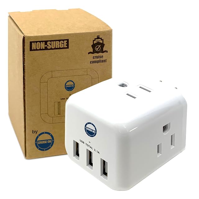 Cruise On Cruise On Non Surge Cruise Approved Power Strip [3 USB & 3 AC]
