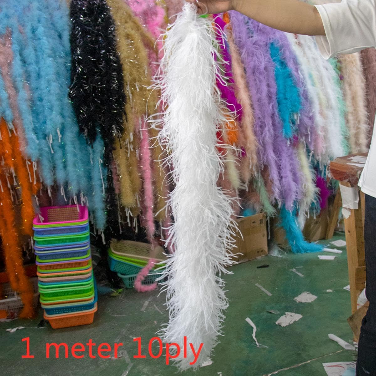 Boa Di Piume Di Struzzo 200cm - Sciarpa Soffice Per Carnevale E Feste, Bianco