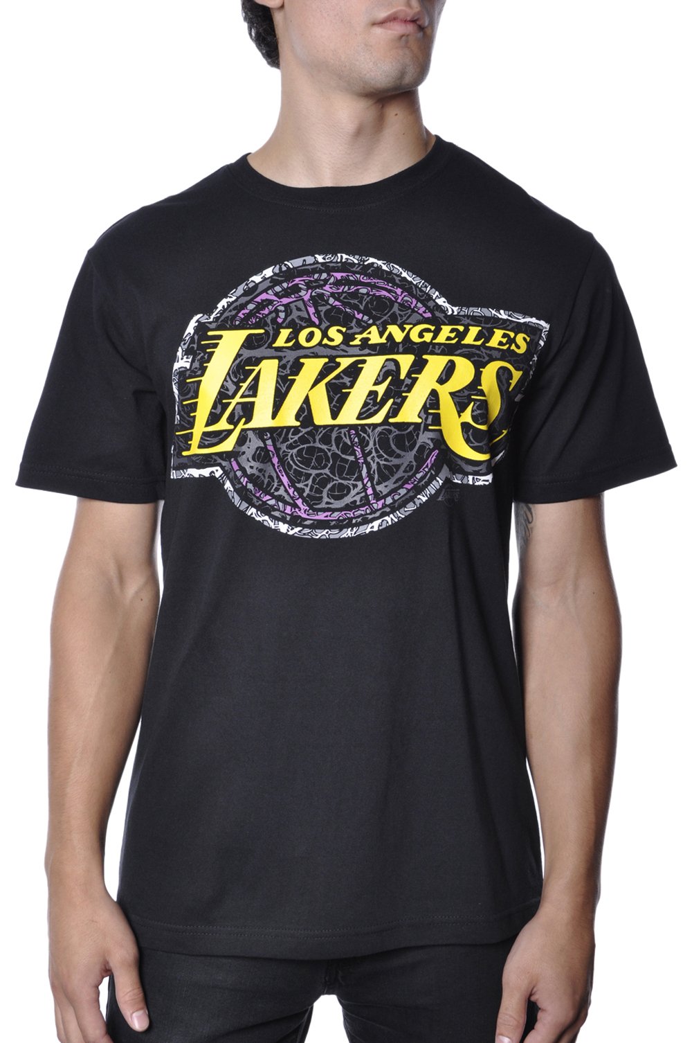 Los Angeles Lakers Black Lightning T-shirt