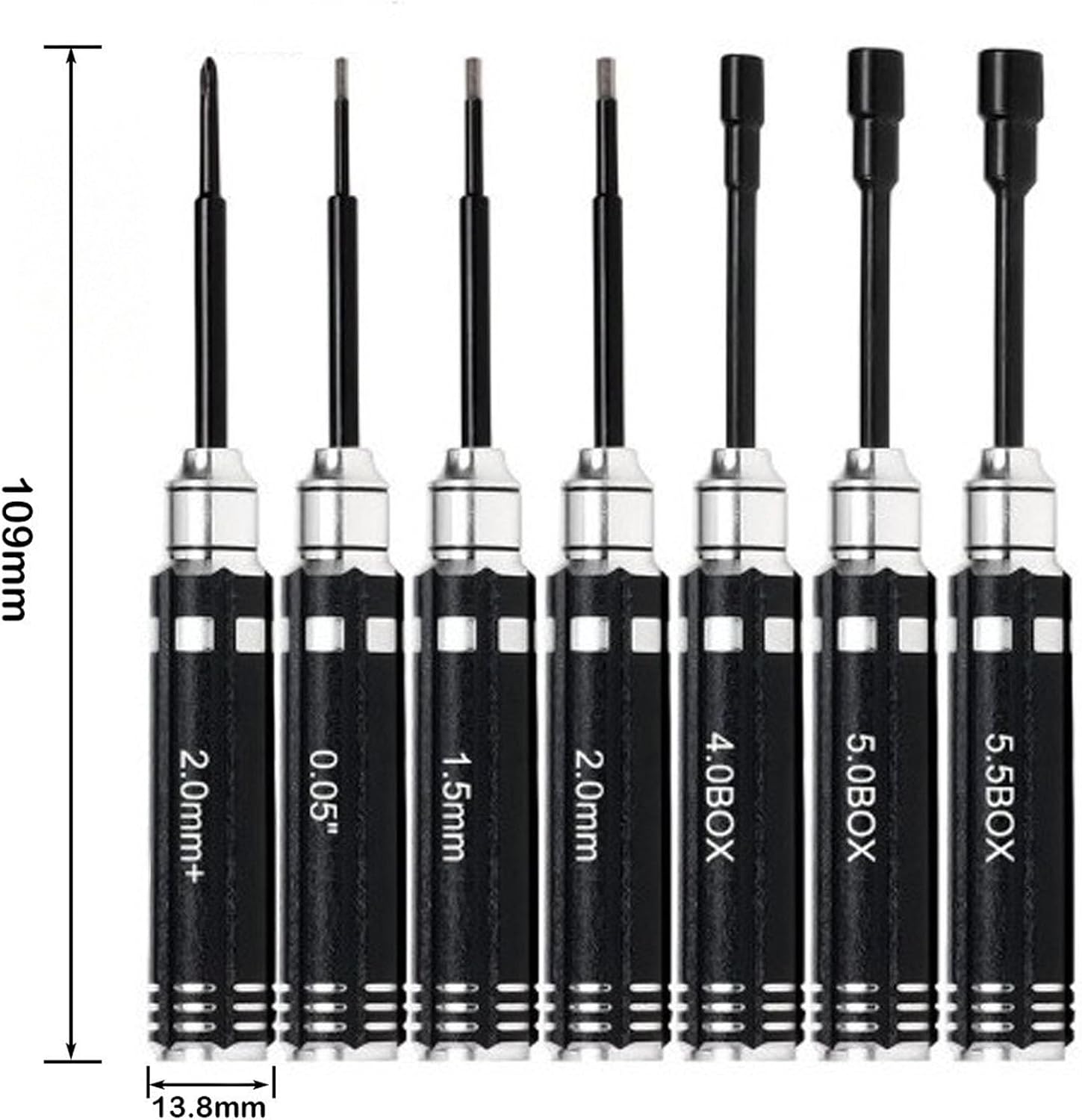 Mini RC Hex Screwdriver Nut Driver Set RC Car Tools for 1/18 1/24 RC Mini Crawler Car TRX4M SCX24 FCX24(7PCS)